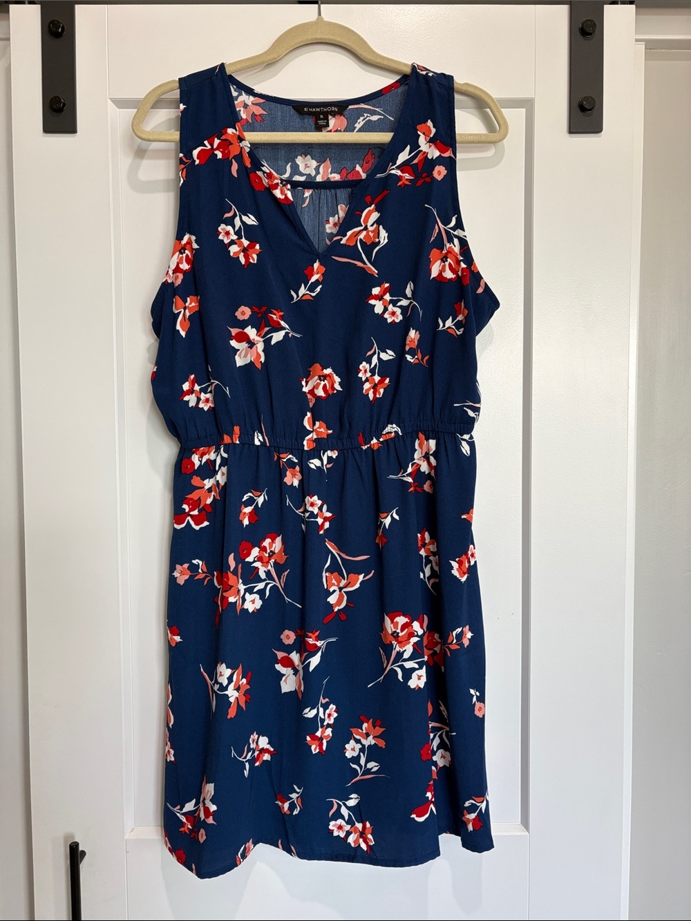 41 Hawthorn Navy Floral V-Neck Sleeveless Dress